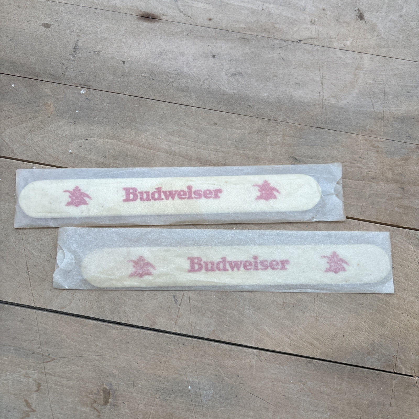 Vintage 1950s Budweiser Foam Scraper Breweriana Celluloid Lot Of 2 New Old Stock