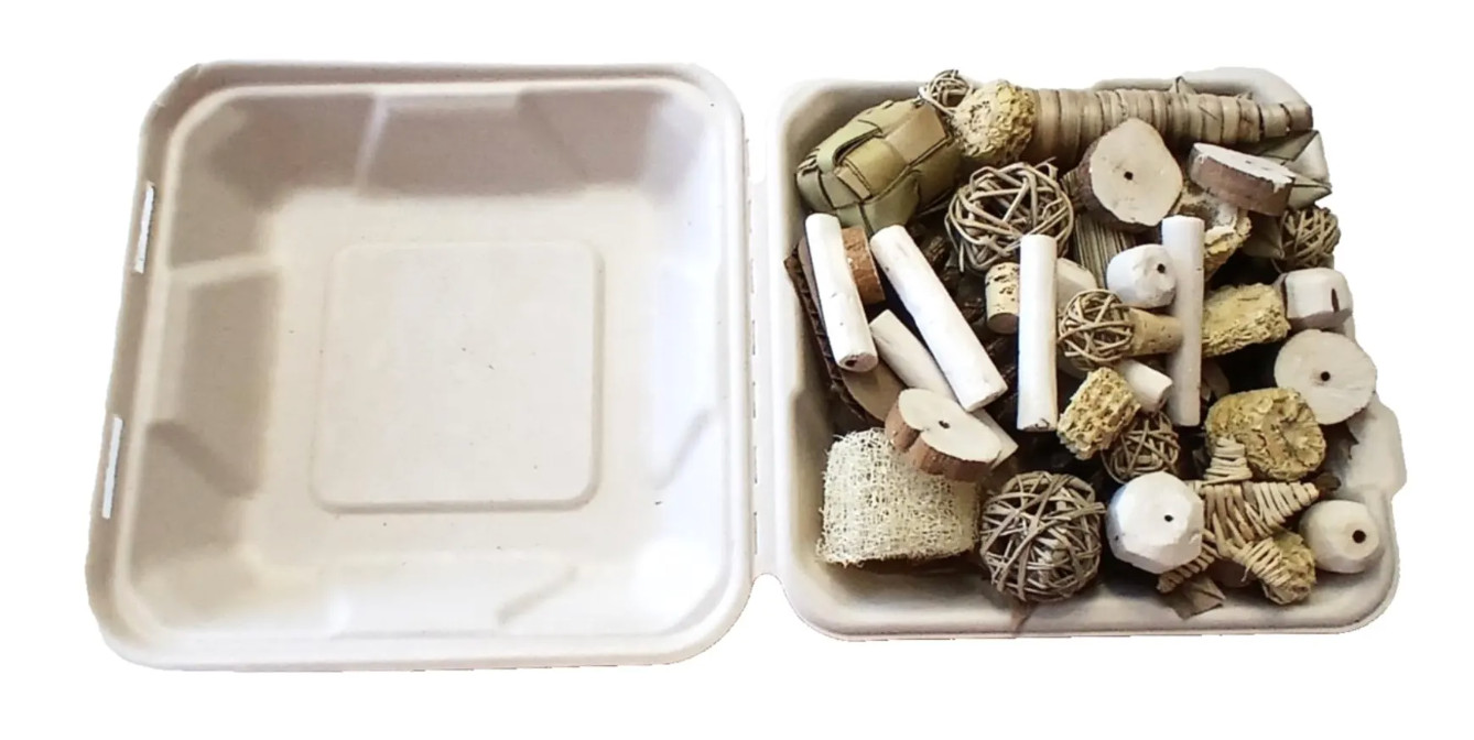 39 piece Foraging, Activity, Shredding Chew Box For Bird Rabbit Hamster Chin Rat