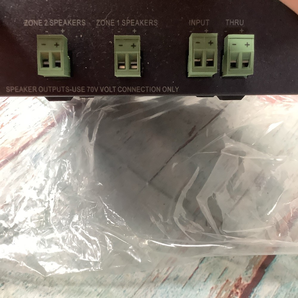 100W 70V 2-Zone Speaker Selector w/ Volume Control, Daisy Chain Pass Through