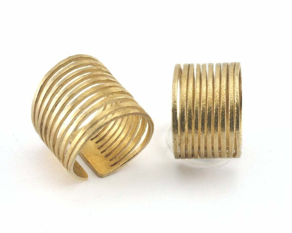 Adjustable Ring Raw brass (18mm 8US inner size - Adjustable ) OZ2653