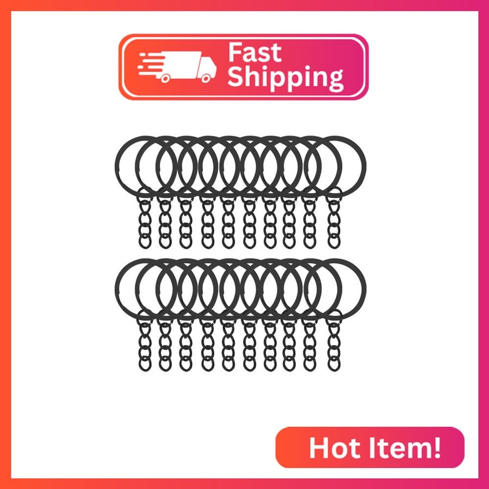 50Pcs Keychain Key Ring with Chain Bulk Split Key Chain,1.1 Inch Key Chains Part