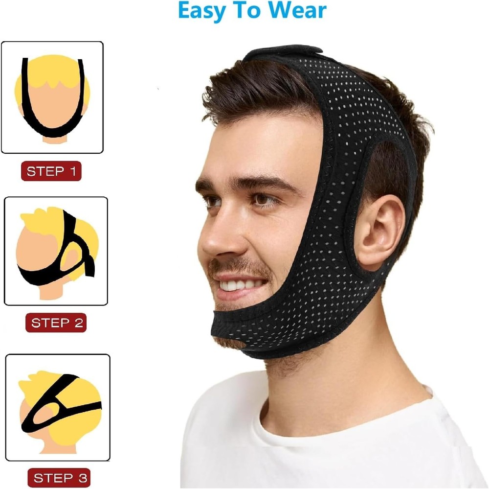 Comfortable Adjustable Chin Strap for Snoring Relief - Sleep Soundly Tonight