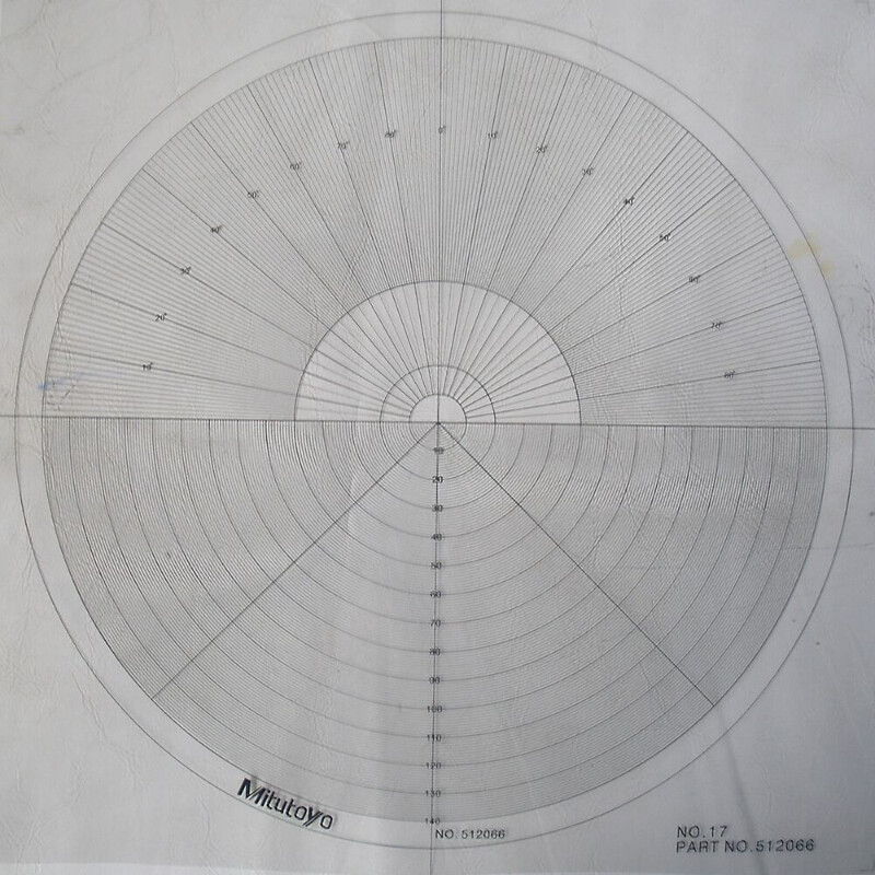 Optical Comparator Chart for Profile Projector Overlay Chart Mitutoyo 512066
