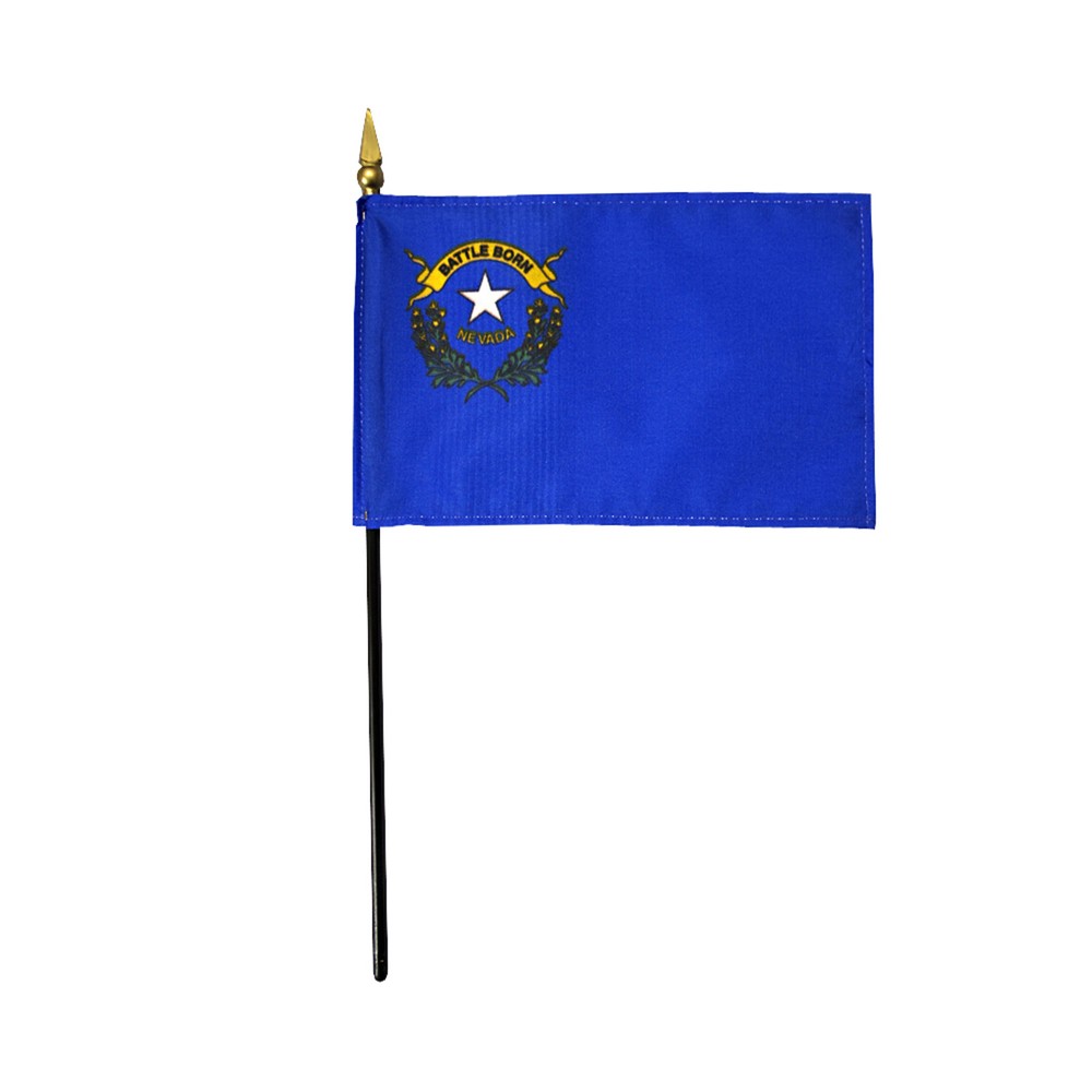 Nevada NV State Polyester Miniature Tabletop Desk Flag 4" X 6" (12 Pack)