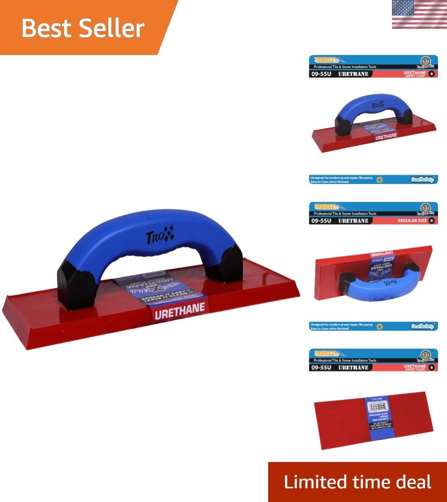 Effortless Grouting with 4" x 9" Urethane Float and SoftGrip Handle for Comfort