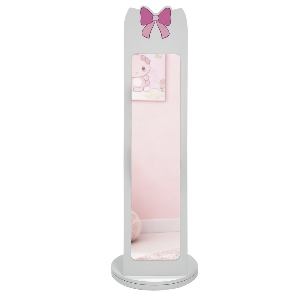 White, bow-patterned, MDF (medium-density fiberboard) painted finish