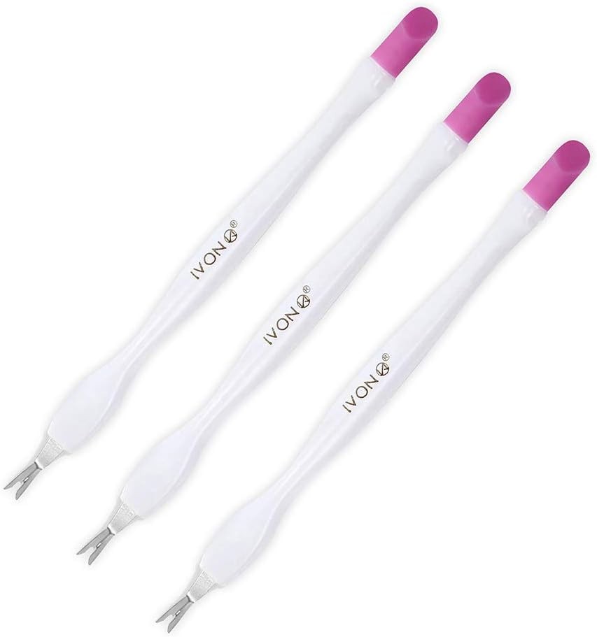 Nail Cuticle Trimmer Pusher Remover, Double End & White Handle