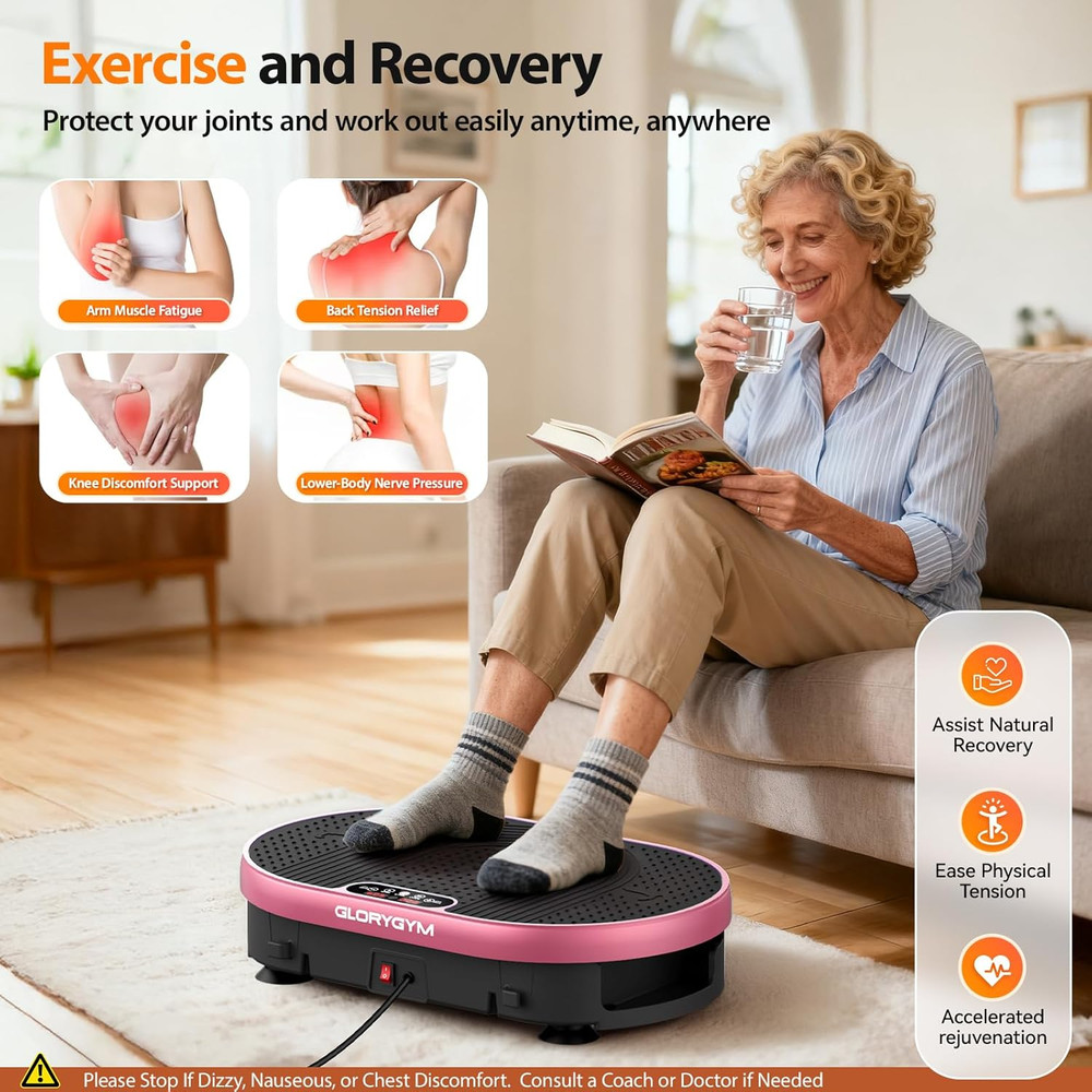 Vibration Plate Exercise Machine, 120 Speed Levels, Compact Design