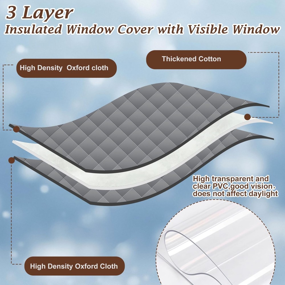 Visible Thermal Window Insulation Kit for Winter, Winterizing Insulated Window C