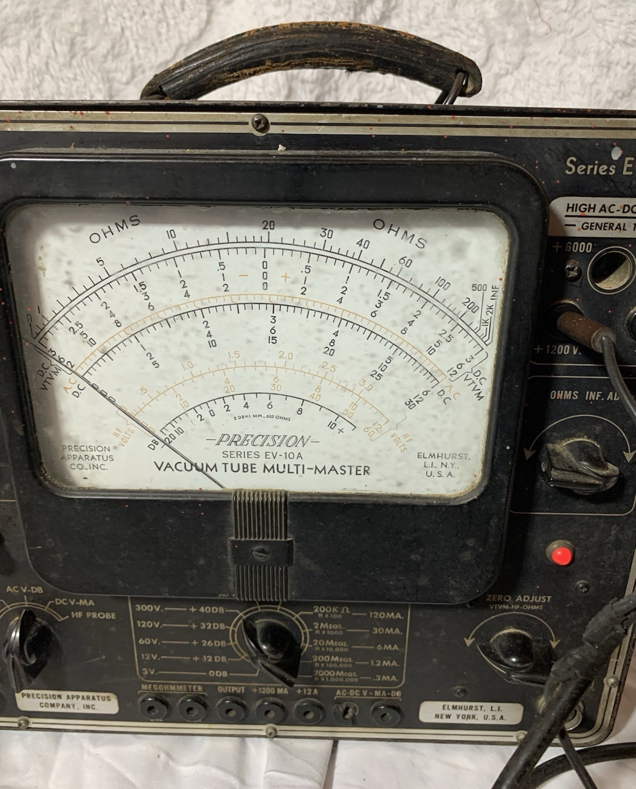 1955 Vintage Precision Apparatus Vacuum Tube Multi- Range Tester Series EV-10A 