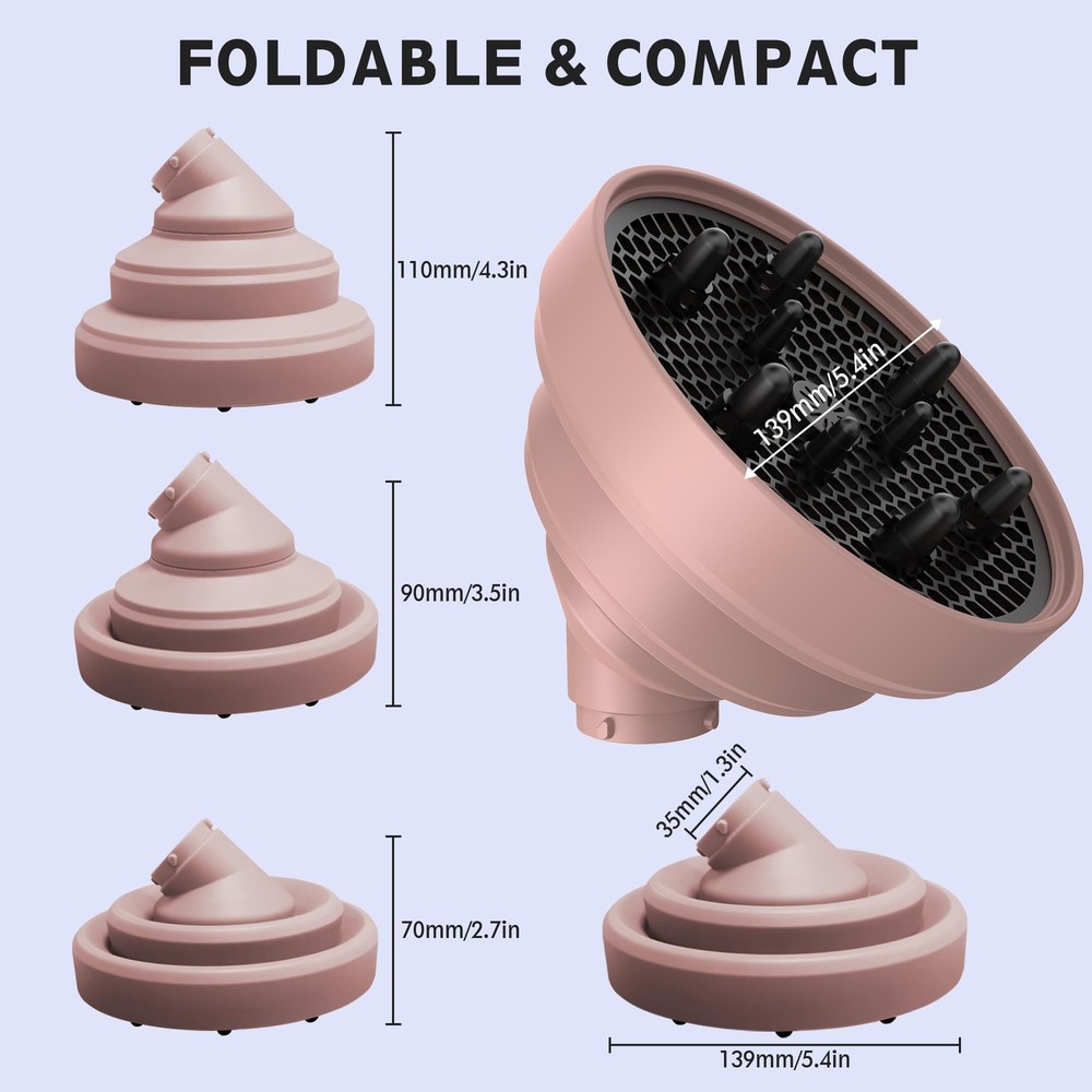 KingKam Upgraded Diffuser Attachment for Dyson Airwrap, Light Pink