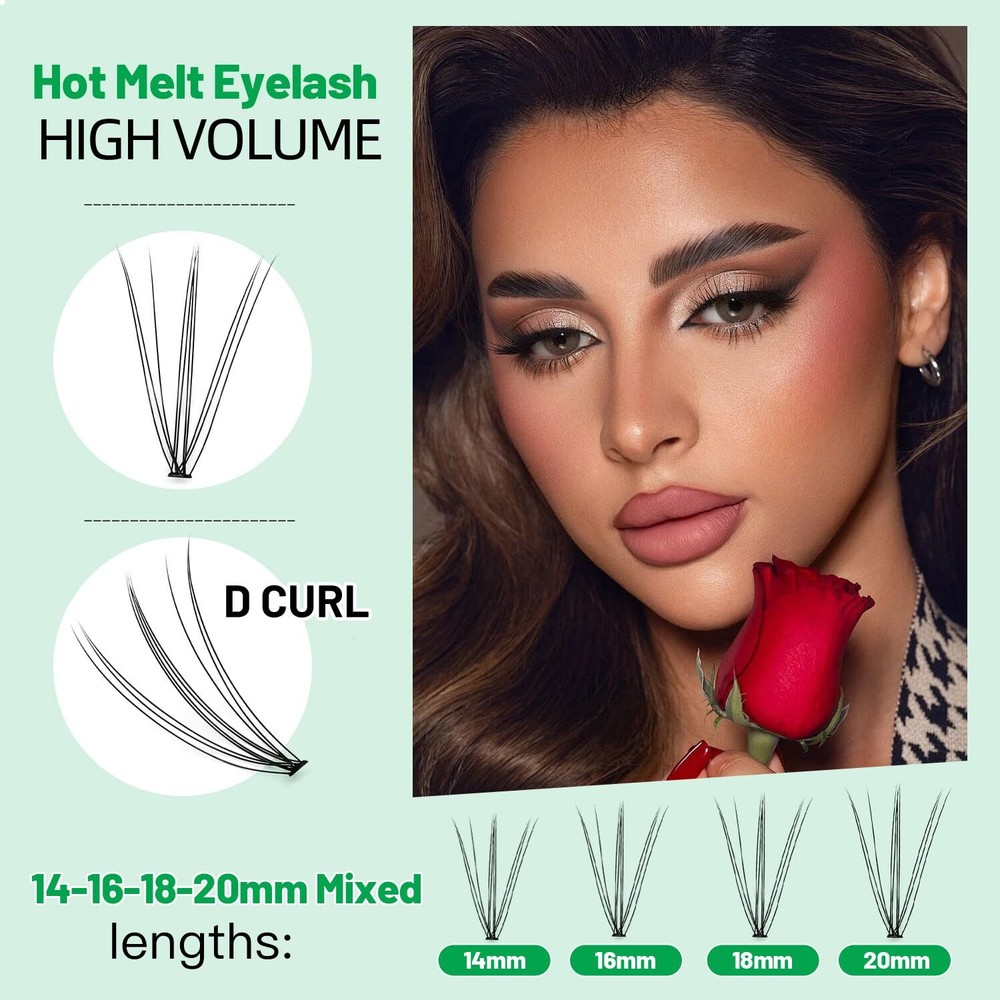 Bodermincer Large Box 200pcs 10D, 8-10-12-14mm Mixed Professional Makeup
