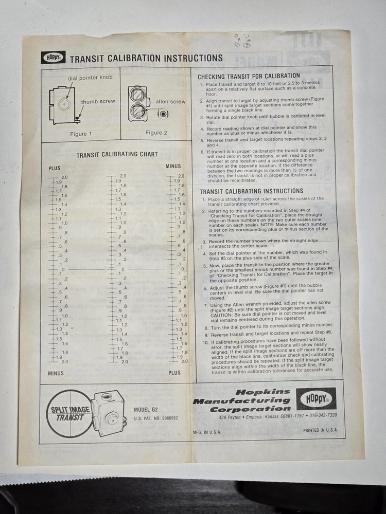 Hoppy Split Image Transit Model G2 Carying Case + Original Instructions -Vintage