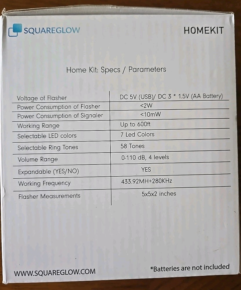 SquareGlow - Home Kit with two 10ft Micro USB [6 Items]