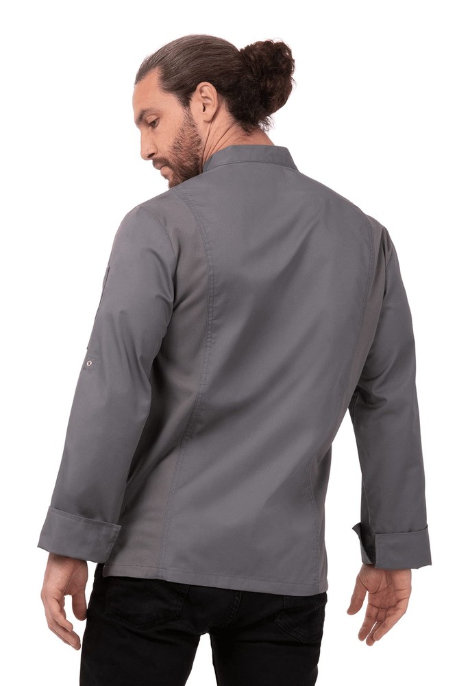Men's Lansing Chef Coat, Grey, Large