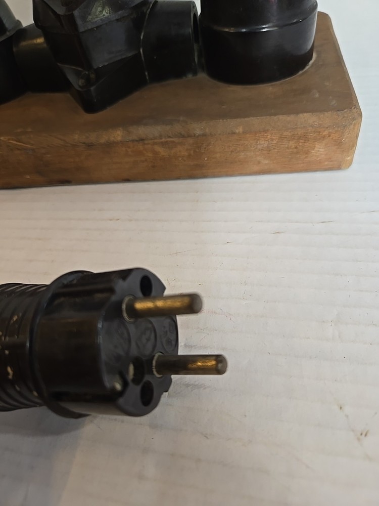 Distributor Plate Switch Panel Socket 2 Pieces Bakelite with Cable and Plug