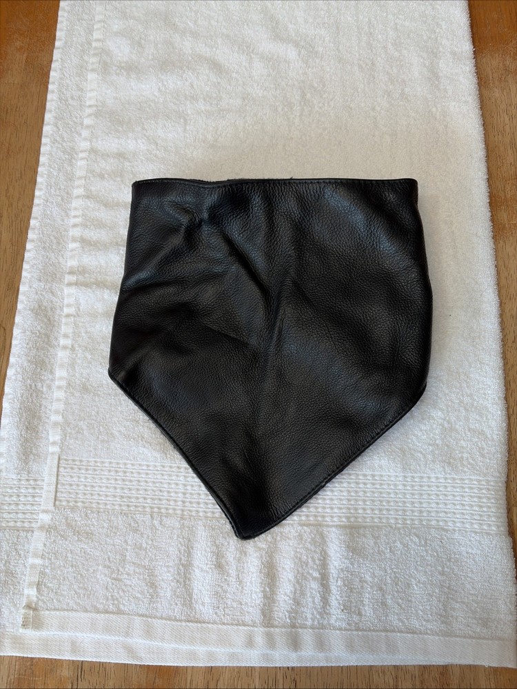 Leather Motorcycle Neck Protector. Black. One Size. New