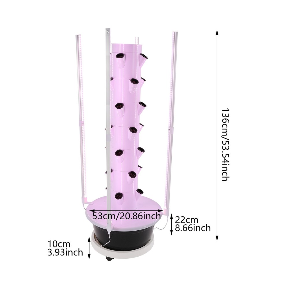 Vertical 28-Pots Hydroponics Tower Set Hydroponic Growing System Home Gardening