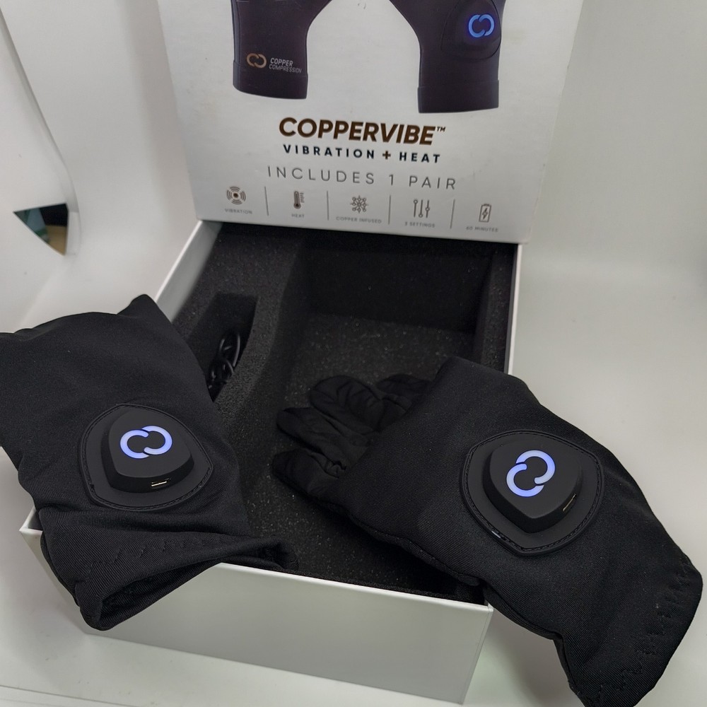 open box Tested new Copper Compression Gloves Coppervibe Vibration + Heat