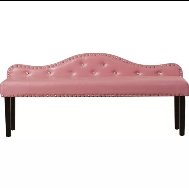 Faux Leather Pink Bench