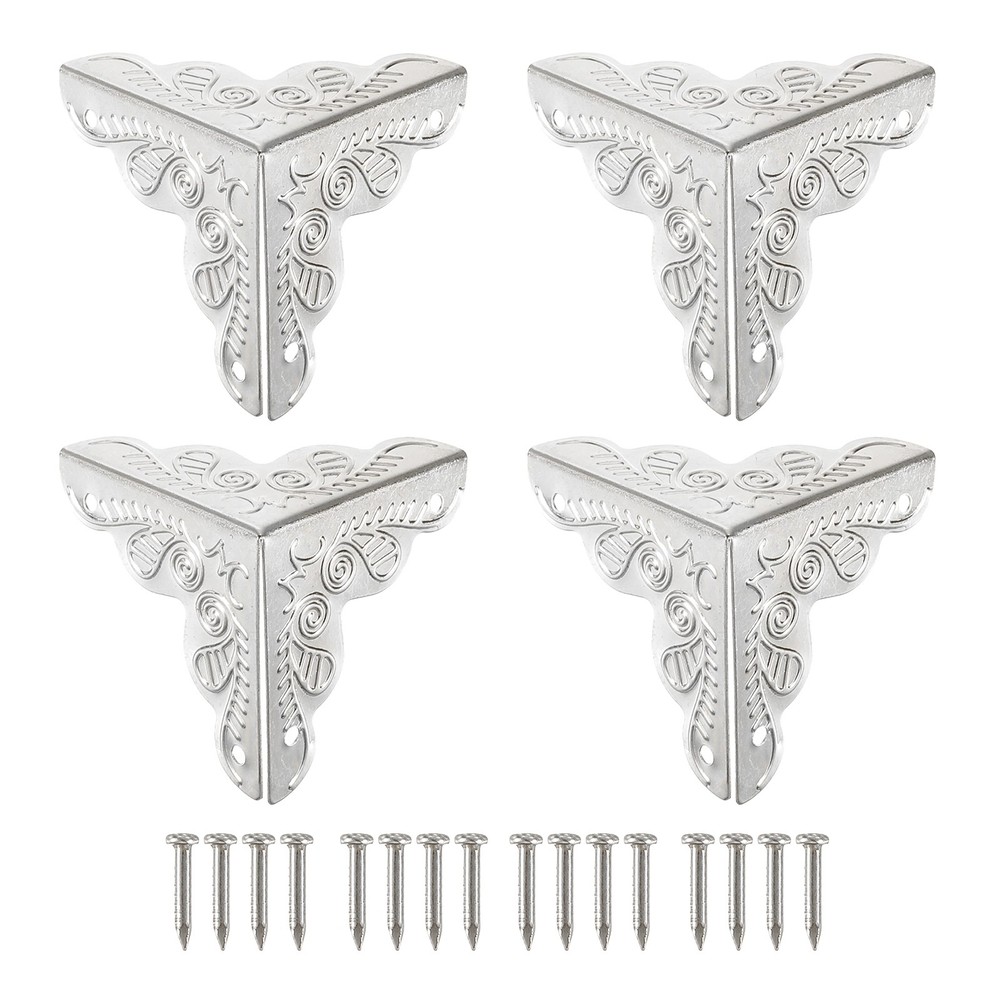 36 Pcs 25mm Decorative Box Corner Cover, Corner Protector, Silver