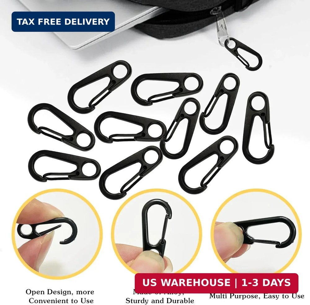 18PCS Mini Carabiner Clips Tiny Spring Snap Hook Keychains, Multi-Purpose Alloy