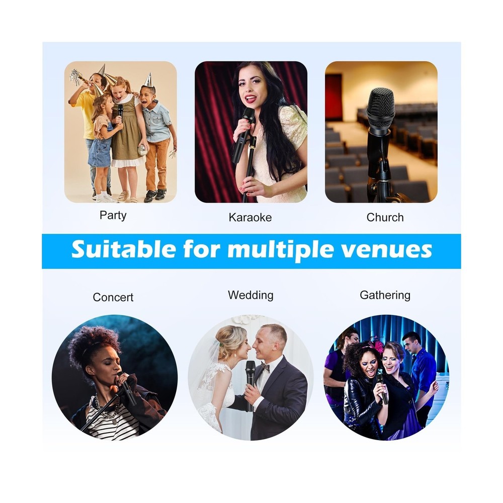 Wireless Microphone System，Cordless Handheld Microfono Inalambrico，