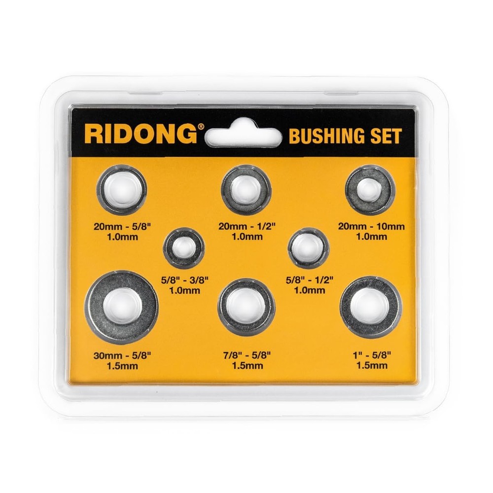 Saw Blade Bushing Set Adapter Ring, Reduction Ring Combo - 30mm-5/8'', Silver