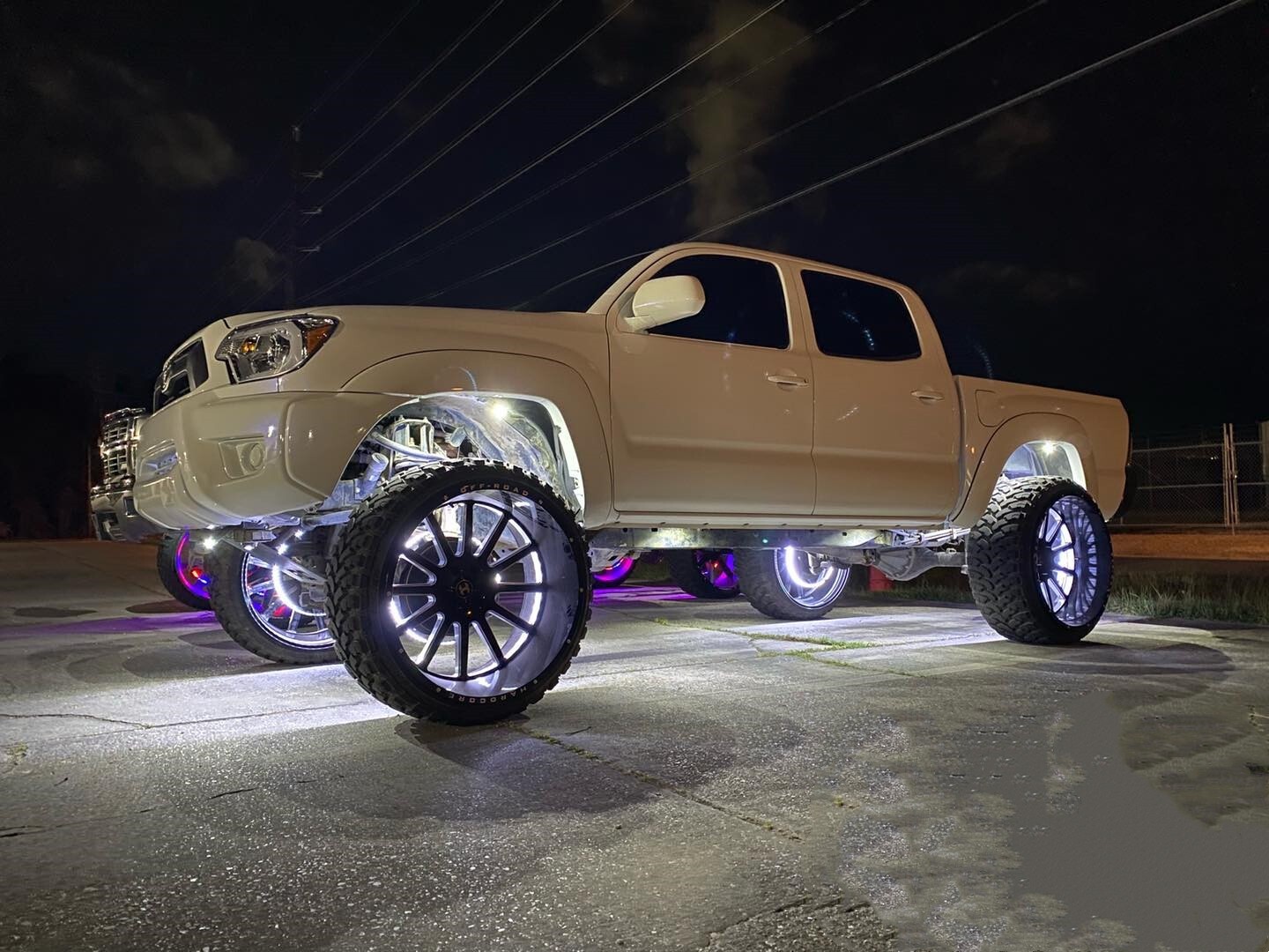 4x 15.5'' White LED Wheel Ring Lights For Truck Car Rim Lights Bluetooth Control