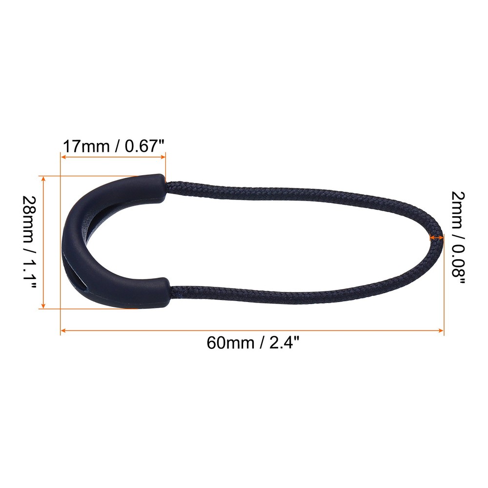 Zipper Pulls Replacement 10pcs Extension Cord Handle Tag Extender Dark Blue