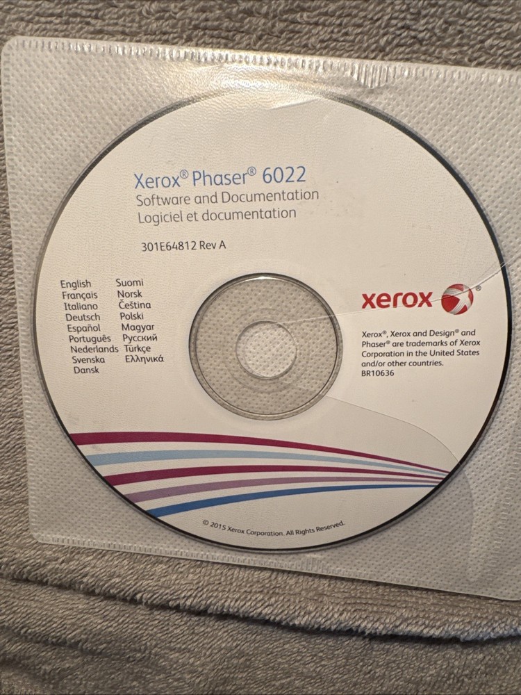 Xerox Phaser 6022 CD Setup Installation CD ROM Software and Doc. Driver Disk