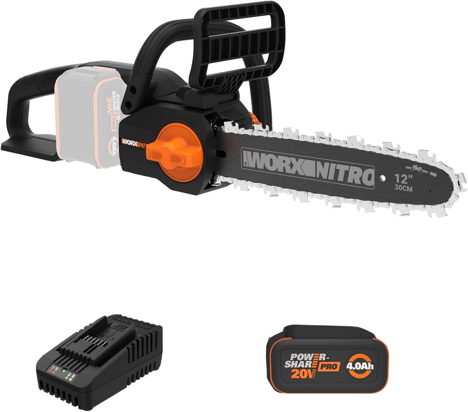Worx Nitro 20V Brushless 12" Cordless Chainsaw (WG350-SU)