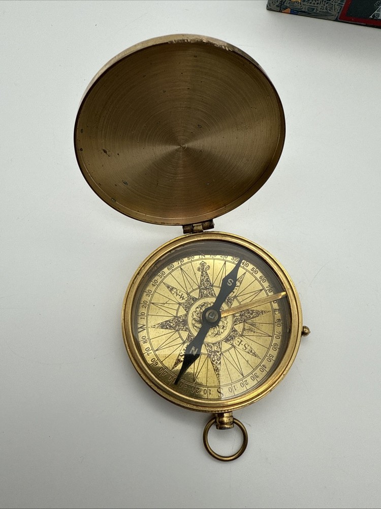 Pocket Compass Authentic Models CO003 BRASS Replica W/Box