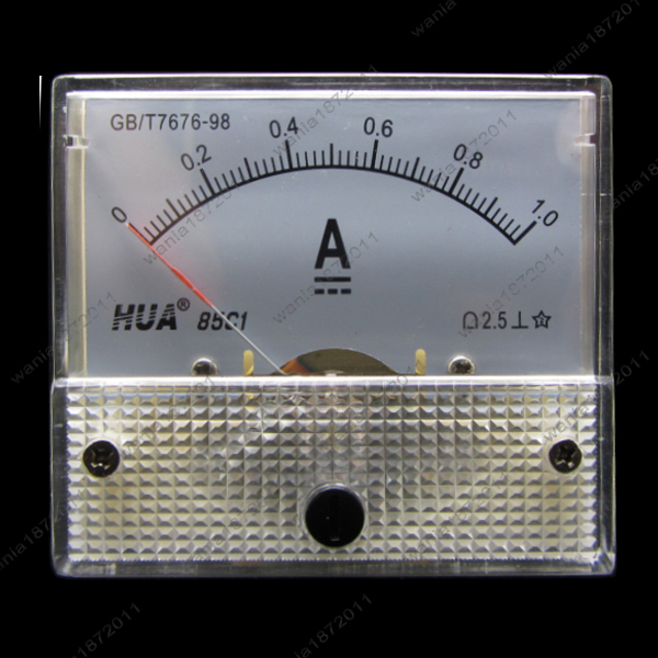 DC 1A Analog Ammeter Panel Pointer AMP Current Meter Gauge 85C1 0-1A DC