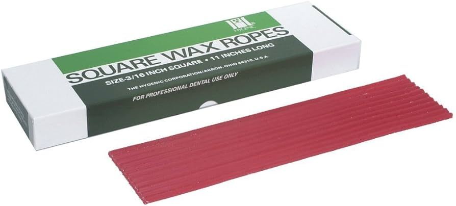 Coltene Whaledent H00820 Hygenic Square Wax Ropes White 11 x 3/6" 44/Bx