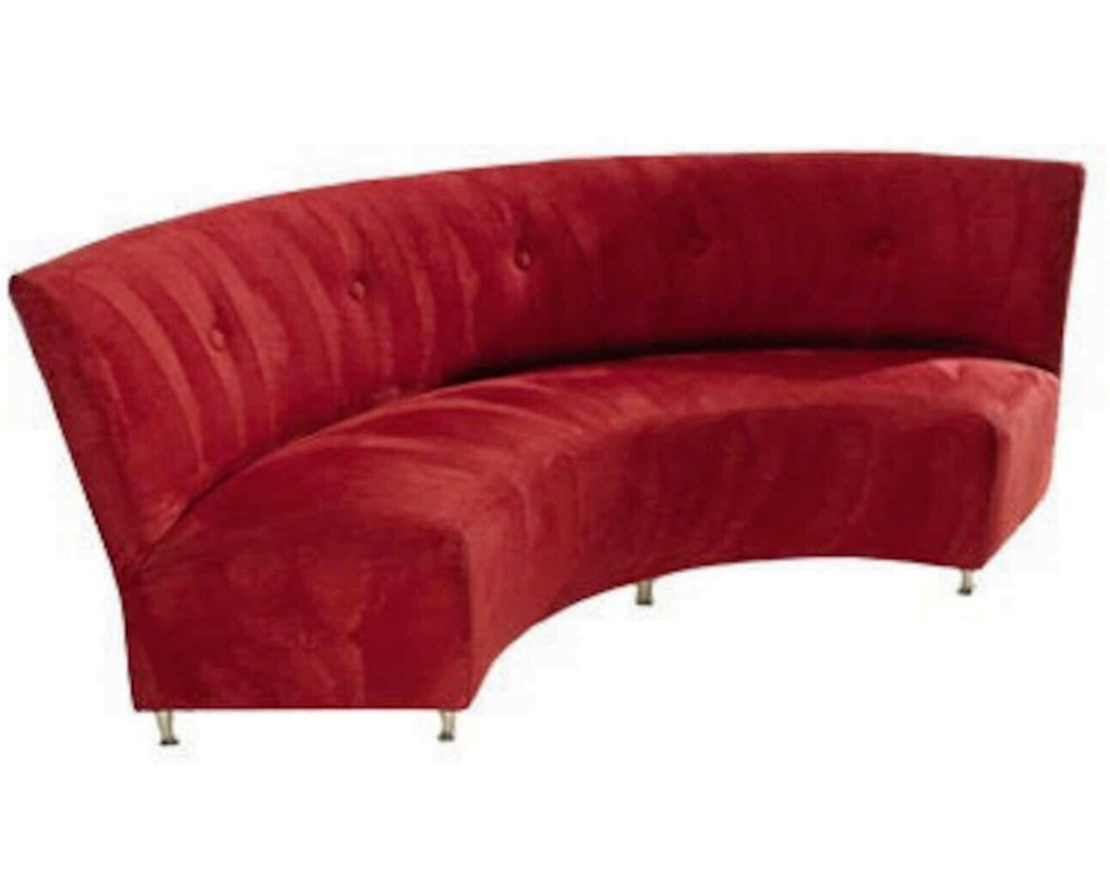 Upholstered Curved Dining Bench With Back