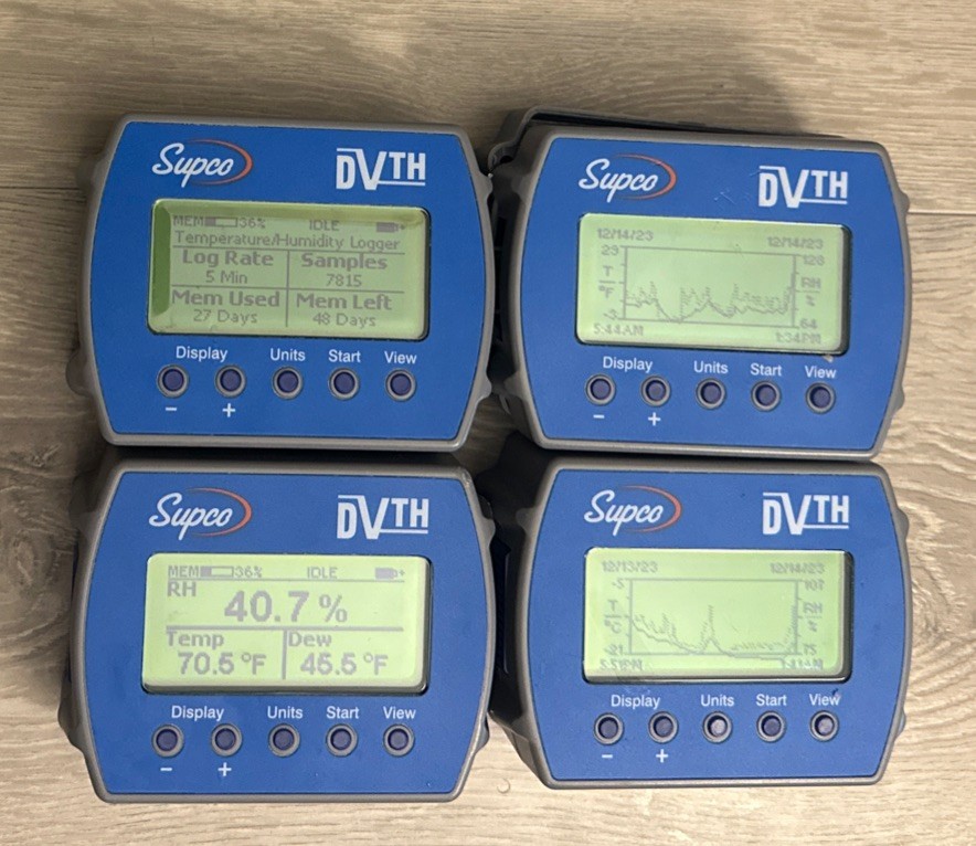 5 SUPCO Data View Logger, Temp and Humidity (4) Working (1) Not working