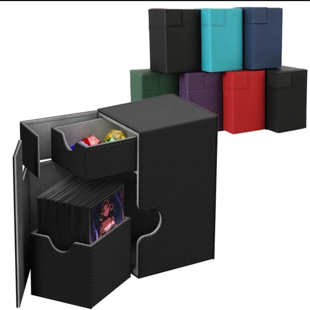 Faux Leather Deck Box with Dice Tray (100 card capacity)