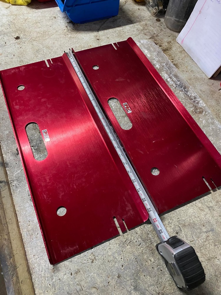 PRC Red Andodized Toe Plates for Front End Alignment 23 3/4" x 8 3/4"