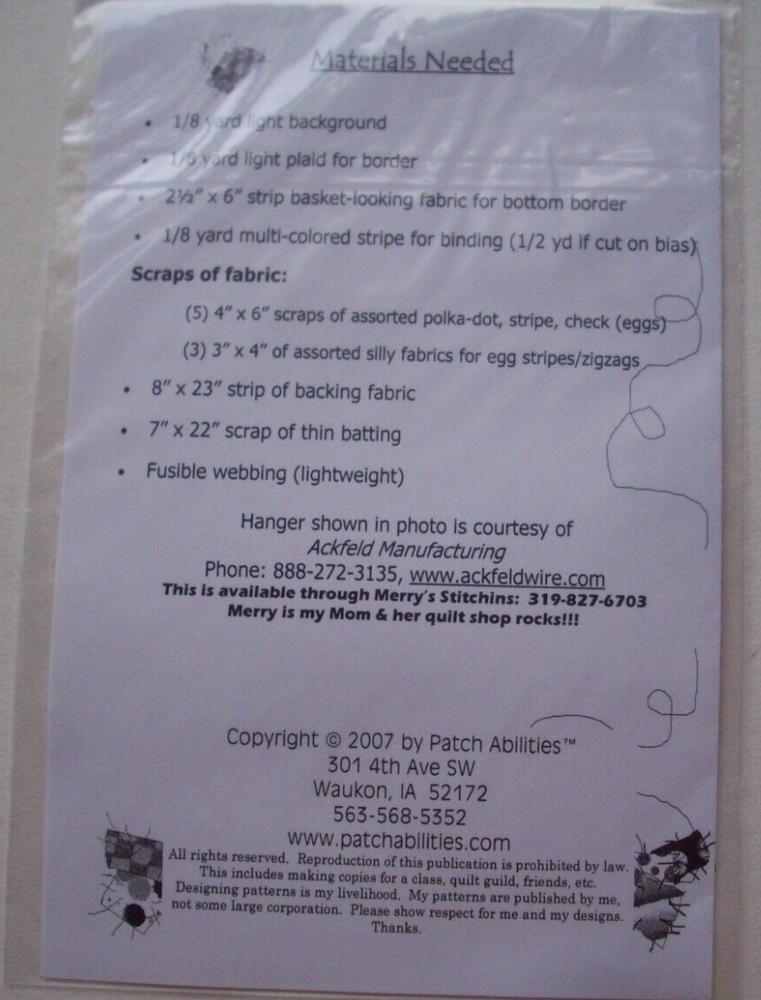 Easter Eggs fusible applique Quilt pattern *N