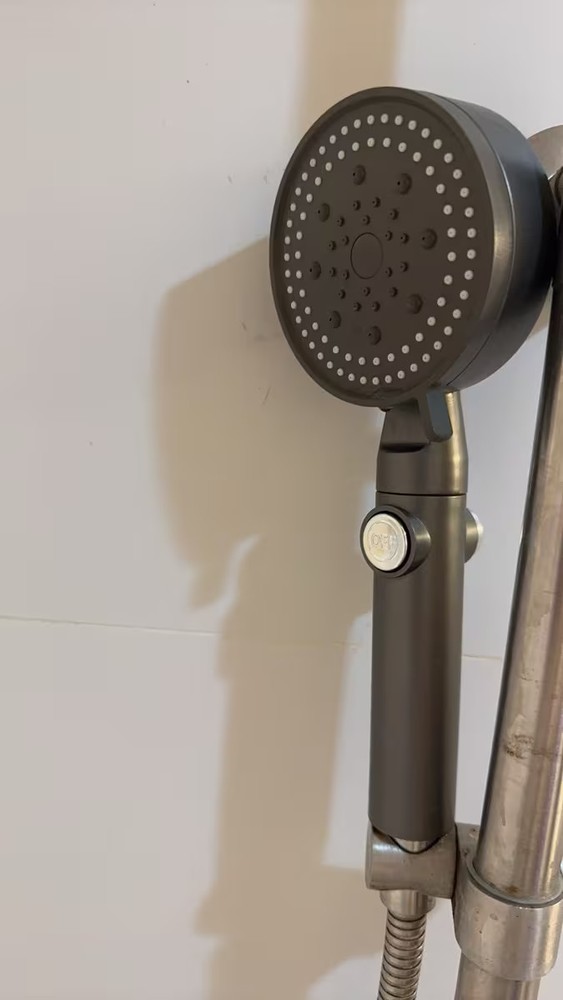 Matte Black 5 Mode Black Handheld Shower Head Pause Button 59" Flexible Hose