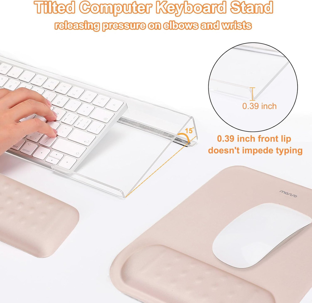 Computer Keyboard Stand&Wrist Rest Support for Keyboard &Mouse Pad Set, Ergonomi