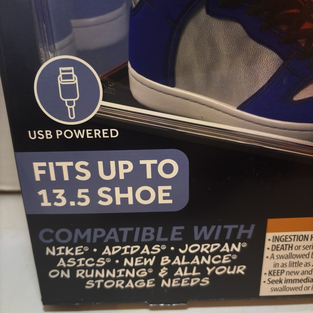 Kicks & Co. Stackable Sneaker RGB Led Display Case Magnetic Shoe Box US 13.5 USB