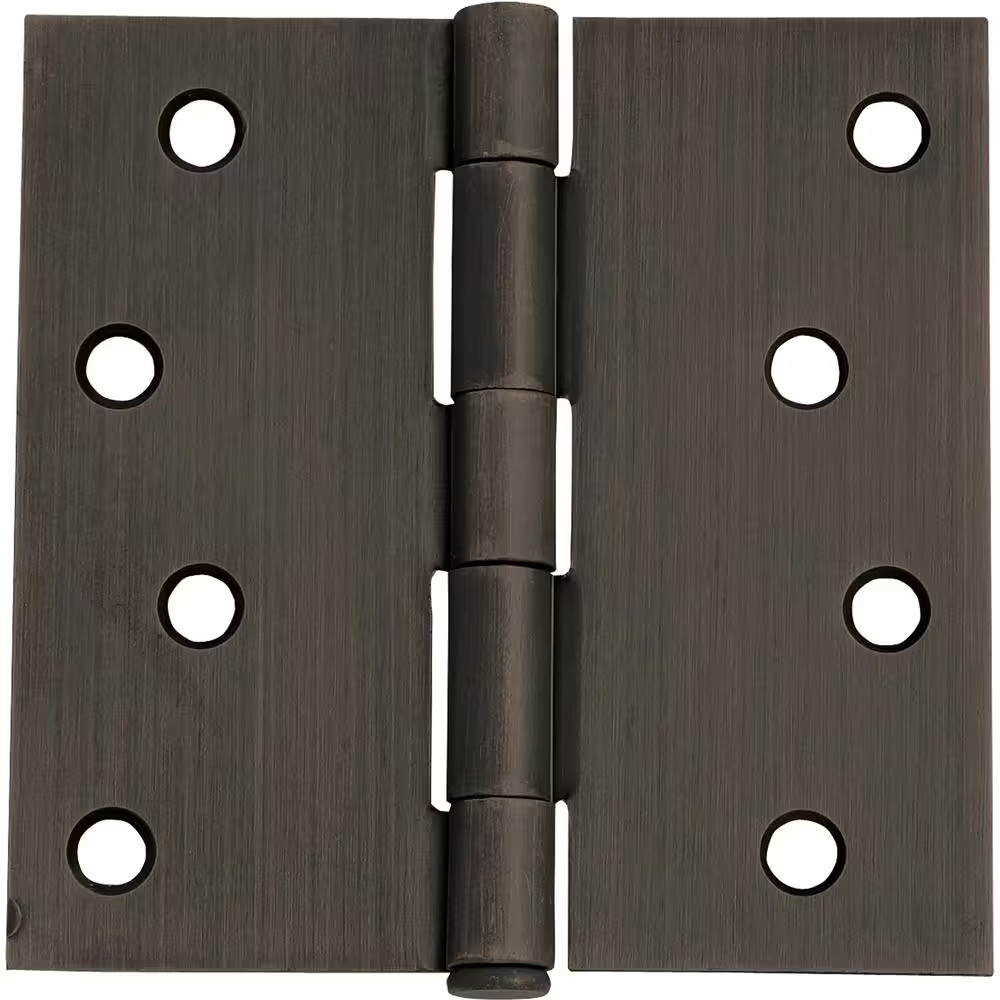 4 In. Square Corner Oil Rubbed Bronze Door Hinge Value Pack (3 per Pack)