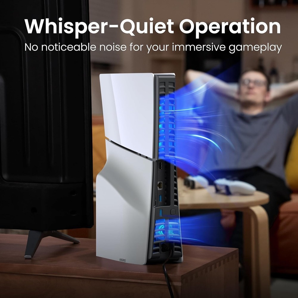 Enhanced Cooling Solution for PS5 Slim - 4 Fans, Quiet, Adjustable Speeds