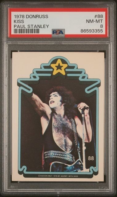 Vintage 1978 KISS Donruss Series 2 Trading Card #88 PAUL STANLEY PSA 8 NM-MT