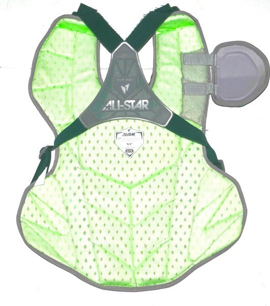 ADAM ZEBROWSKI 2025 COLUMBUS CLINGSTONES GAME WORN ALL-STAR MVP CHEST PROTECTOR