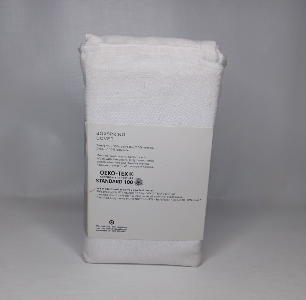 Project 62 Twin Boxspring Cover True White New