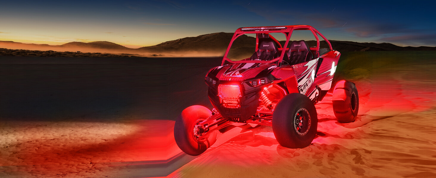 MICTUNING 2nd-Gen RGB LED Rock Lights Bluetooth 8 Pods Underbody Neon Lights Kit