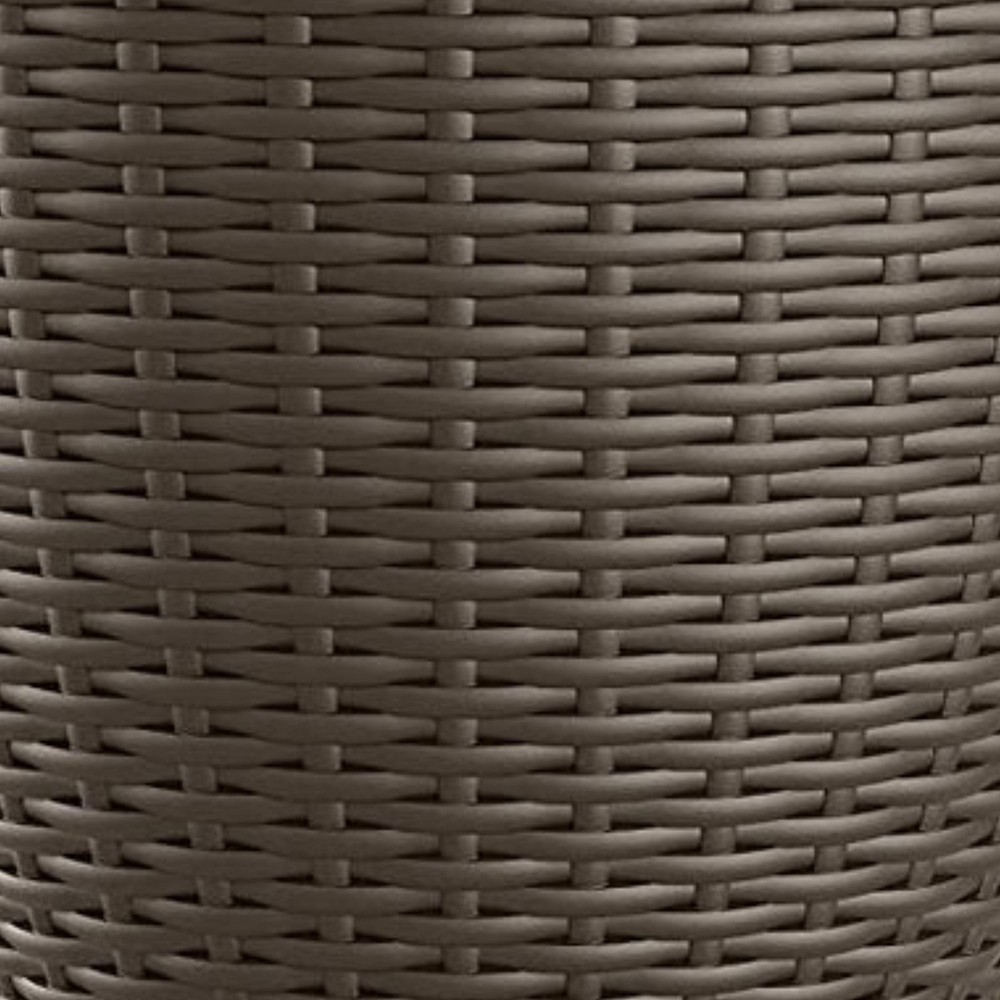 Suncast Willow 18" Plastic Decorative Wicker Patio Planter Pot, Java (3 Pack)